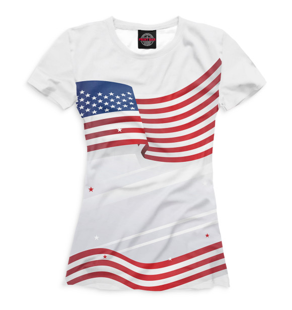 Женская футболка с изображением Флаг цвета Белый