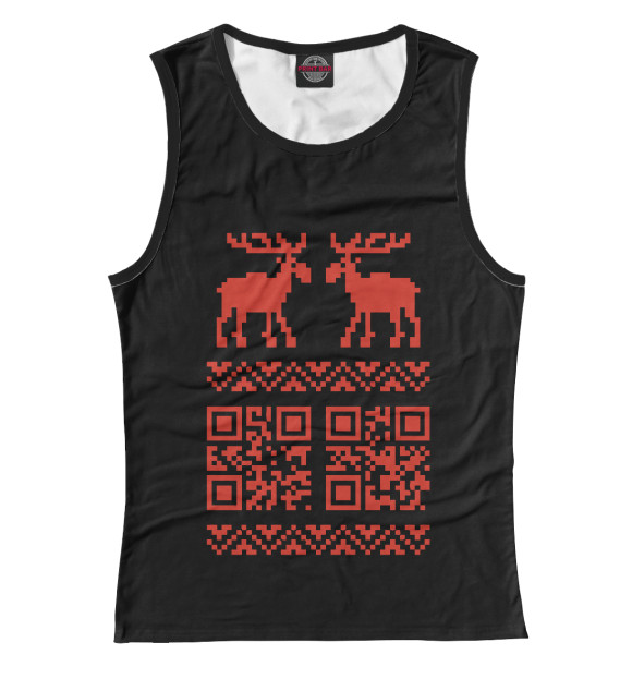 Женская майка с изображением Code Deer цвета Белый