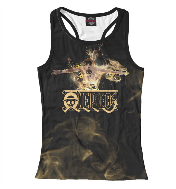 Женская майка-борцовка с изображением One Piece Большой куш цвета Белый