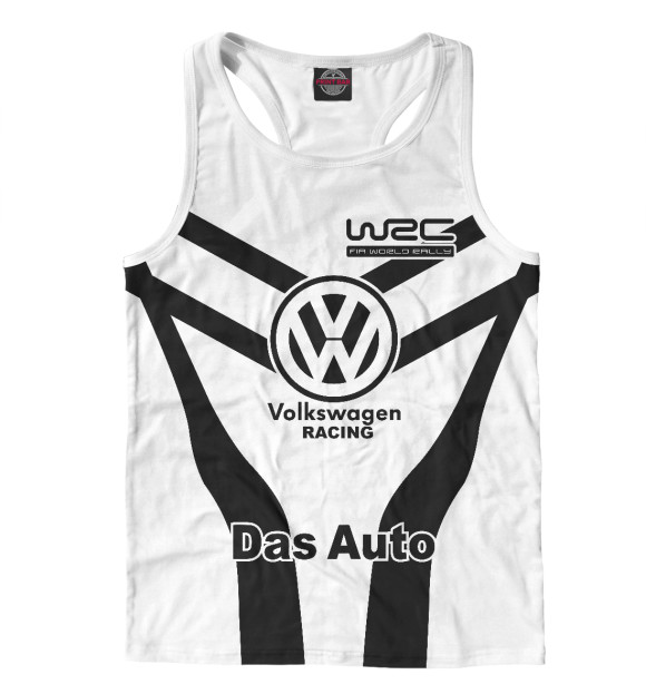 Мужская майка-борцовка с изображением Volkswagen цвета Белый