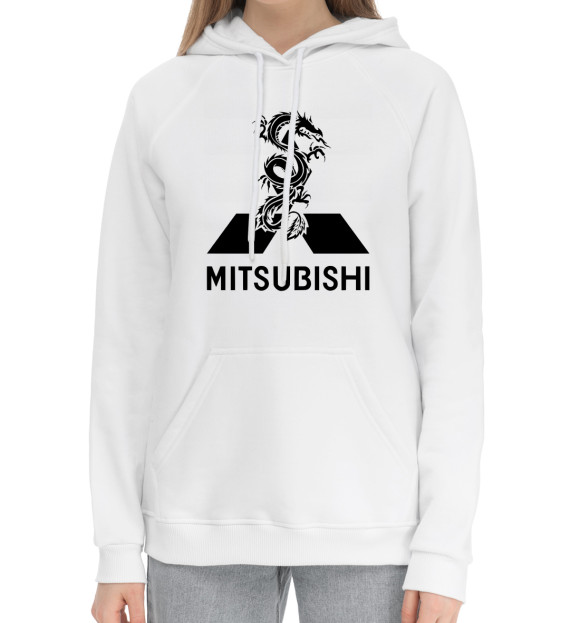 Женский хлопковый худи с изображением Mitsubishi Dragon Logo Jdm цвета Белый