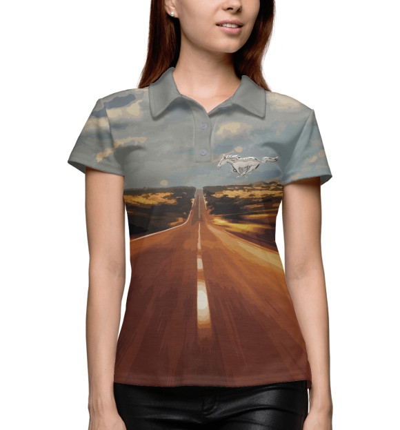 Женское поло с изображением Скорость цвета Белый