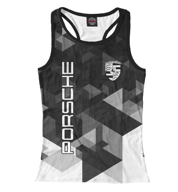 Женская майка-борцовка с изображением PORSCHE цвета Белый