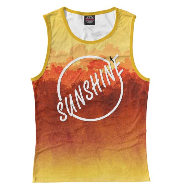 Майка для девочки с притом Sunshine time цвета Белый Майка для девочки с изображением Sunshine time цвета Белый