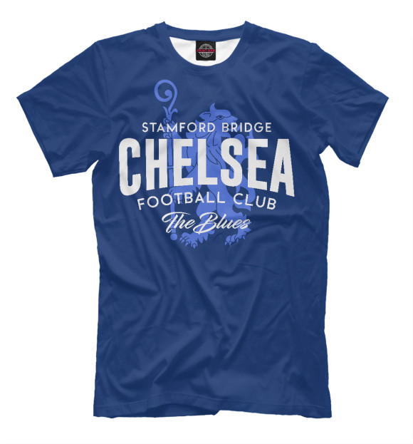 Мужская футболка с изображением Челси цвета Темно-синий