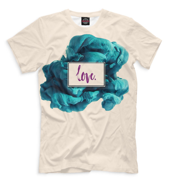 Мужская футболка с изображением Love. цвета Светло-розовый