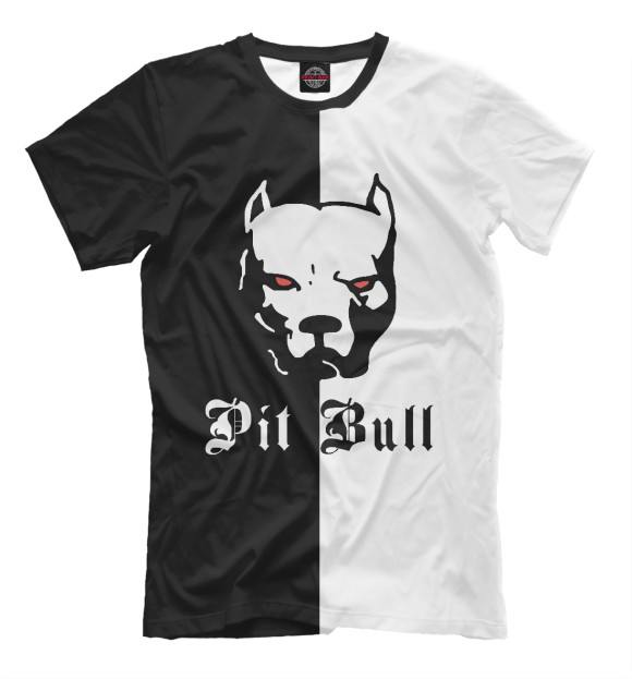 Мужская футболка с изображением Pit Bull цвета Белый