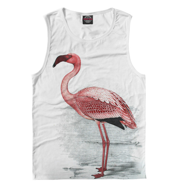 Мужская майка с изображением Фламинго цвета Белый