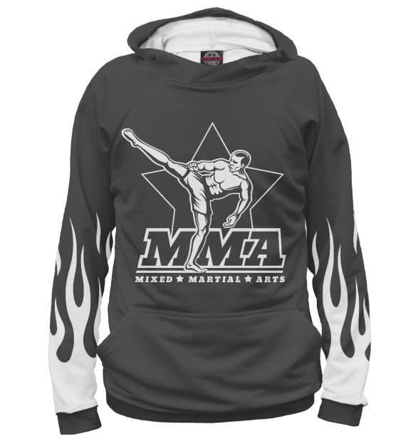 Женское худи с изображением MMA цвета Белый