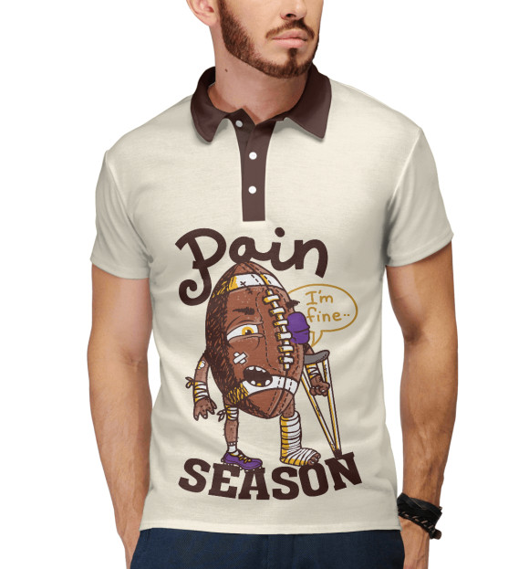 Мужское поло с изображением Я в порядке цвета Белый