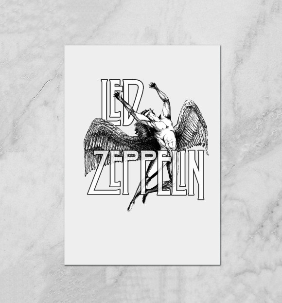 Плакат с изображением Led Zeppelin цвета Белый