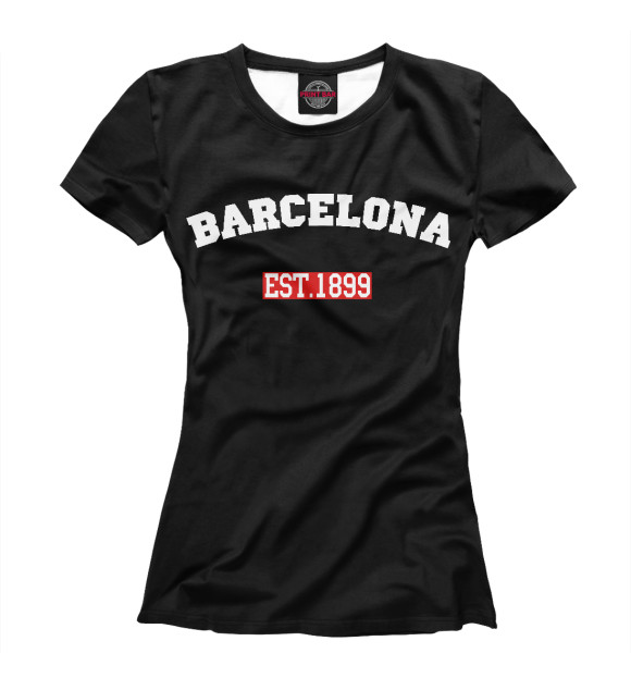 Футболка для девочек с изображением FC Barcelona Est.1899 цвета Белый