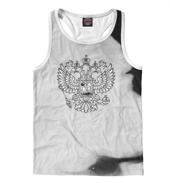 Мужская майка-борцовка с изображением Россия black collection цвета Белый
