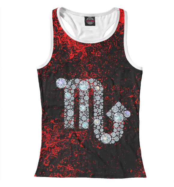 Женская майка-борцовка с изображением Скорпион цвета Белый