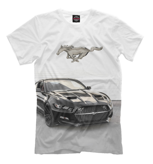 Мужская футболка с изображением Mustang цвета Белый