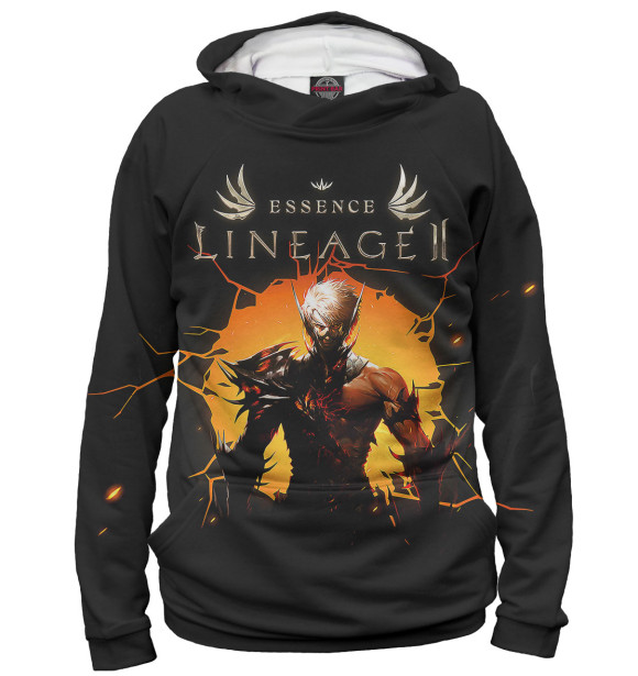 Женское худи с изображением Lineage II Essence цвета Белый
