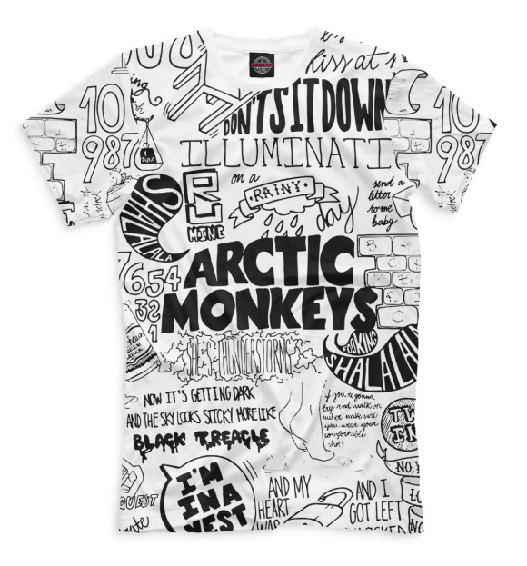 Мужская футболка с изображением Arctic Monkeys цвета Молочно-белый