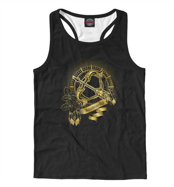 Мужская майка-борцовка с изображением Стрелец цвета Белый