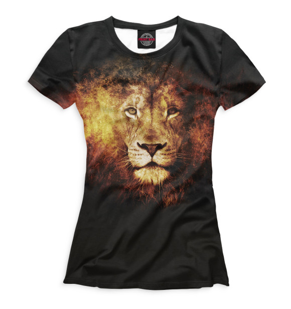 Женская футболка с изображением Львы цвета Белый