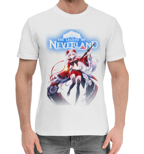 Мужская хлопковая футболка с изображением The Legend of Neverland цвета Белый