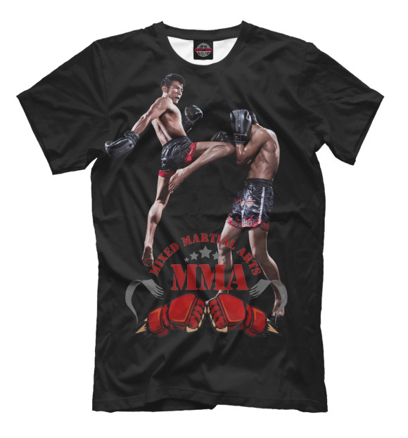 Мужская футболка с изображением MMA цвета Черный