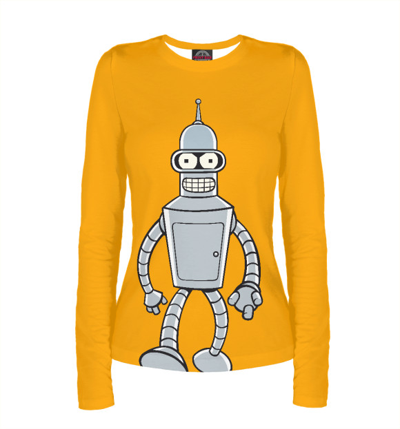 Женский лонгслив с изображением Бендер цвета Белый