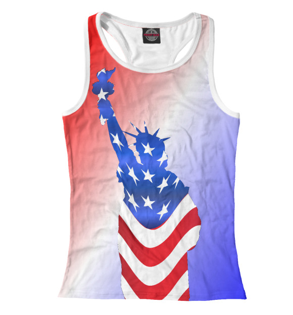Женская майка-борцовка с изображением USA цвета Белый