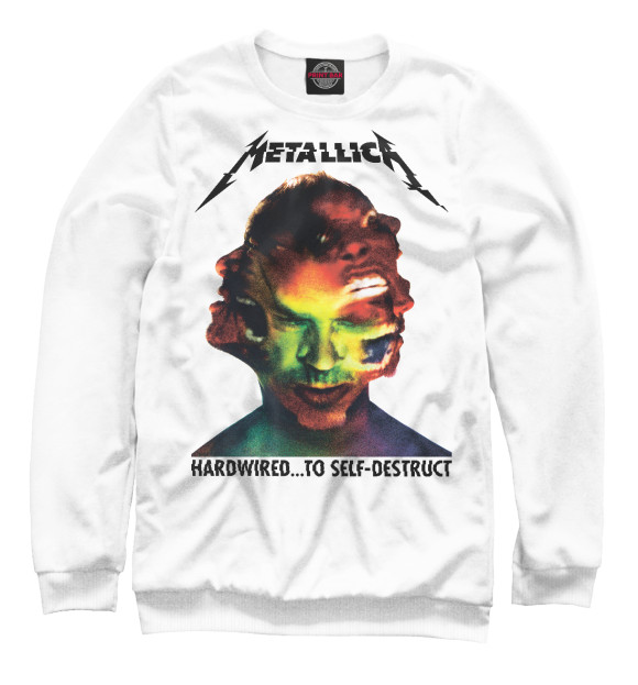 Свитшот для мальчиков с изображением Metallica Hardwired цвета Белый