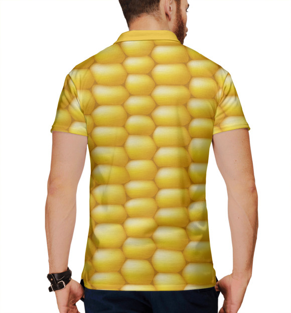 Мужское поло с изображением Кукуруза цвета Белый