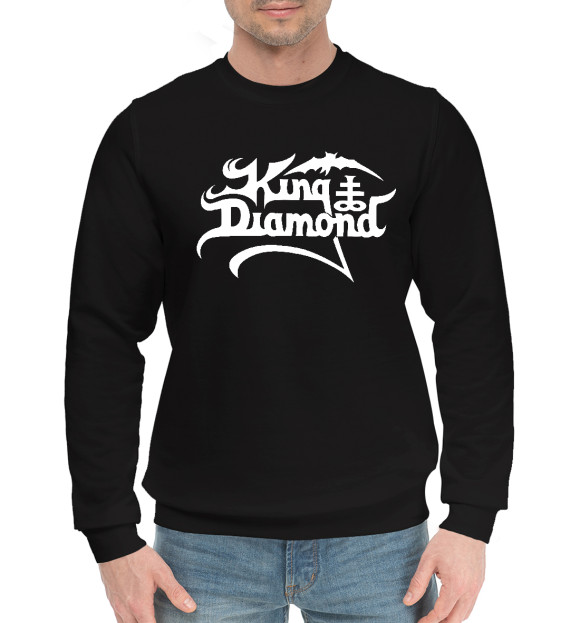 Мужской хлопковый свитшот с изображением King diamond цвета Черный
