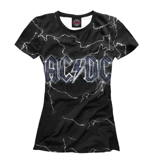 Футболка для девочек с изображением AC/DC цвета Белый