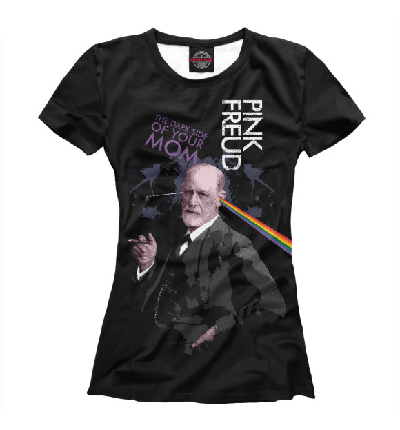 Женская футболка с изображением Пинк Фрейд цвета Белый