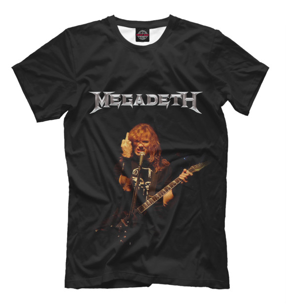 Мужская футболка с изображением Dave Mustaine цвета Черный