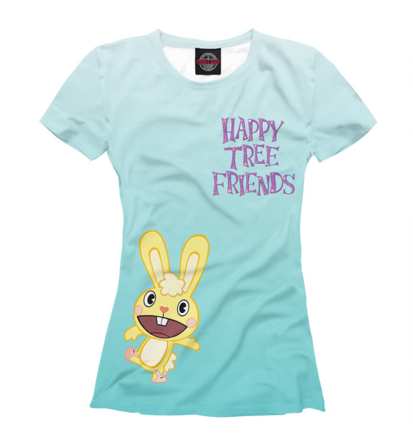 Женская футболка с изображением Happy Tree Friends цвета Белый