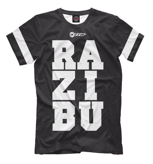 Мужская футболка с изображением RAZIBU BLACK цвета Белый