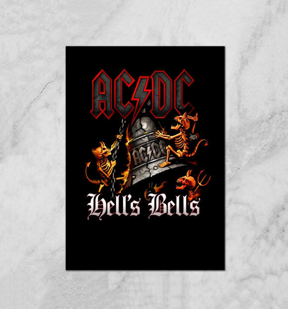 Плакат с изображением AC/DC цвета Белый
