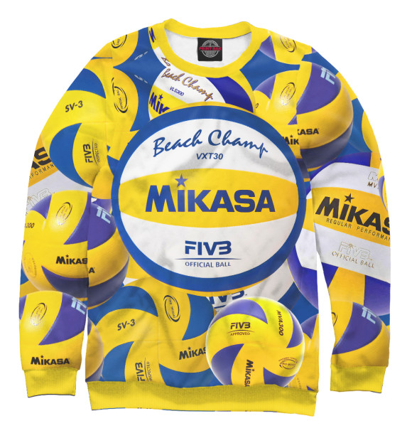 Мужской свитшот с изображением Beach volleyball (Mikasa) цвета Белый