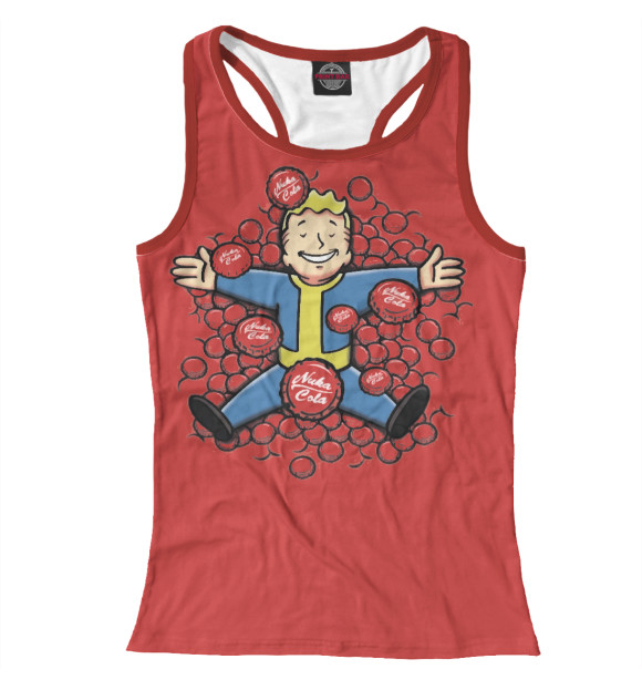 Женская майка-борцовка с изображением Vault boy цвета Белый