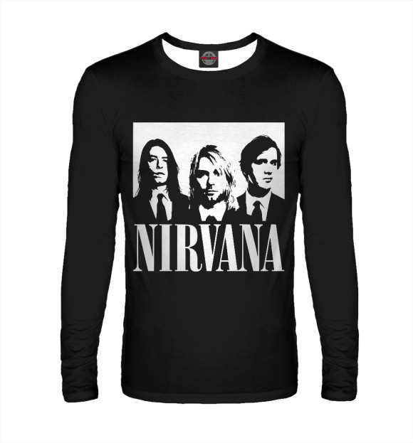 Мужской лонгслив с изображением Nirvana цвета Белый