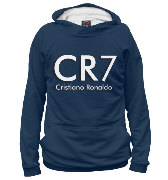 Худи для девочки с изображением Cristiano Ronaldo CR7 цвета Белый