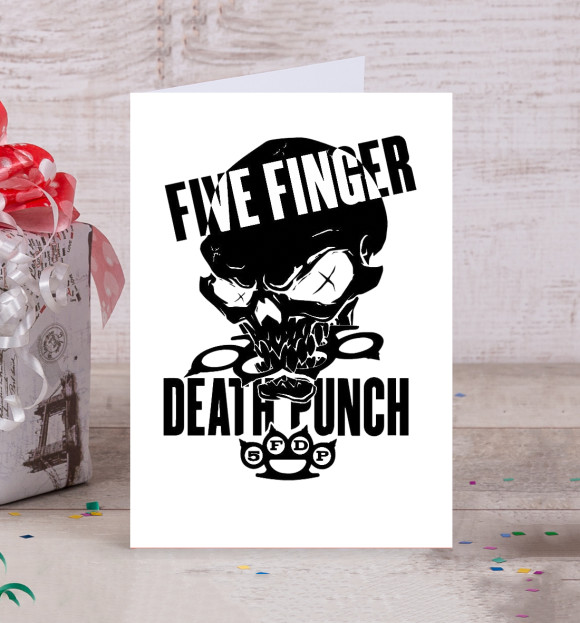 Открытка с изображением Five Finger Death Punch цвета Белый