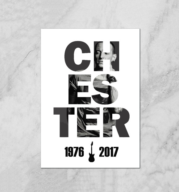 Плакат с притом Chester - Linkin Park цвета Белый Плакат с изображением Chester - Linkin Park цвета Белый