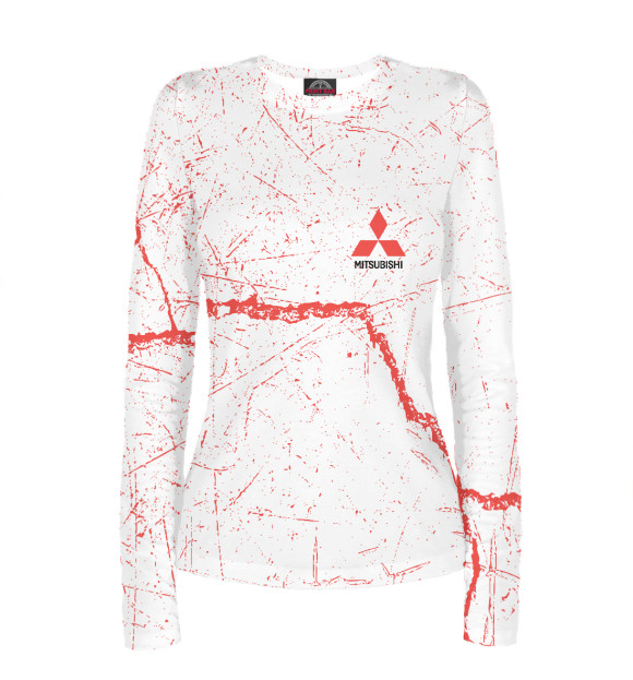 Женский лонгслив с изображением Mitsubishi цвета Белый