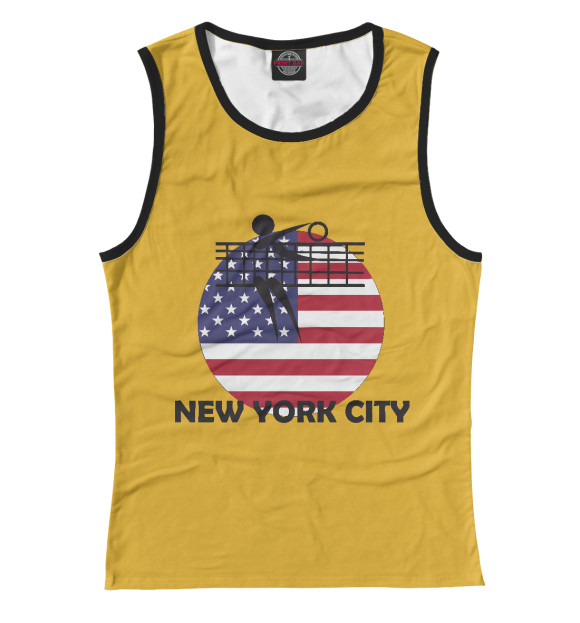 Женская майка с изображением New York Volleyball цвета Белый