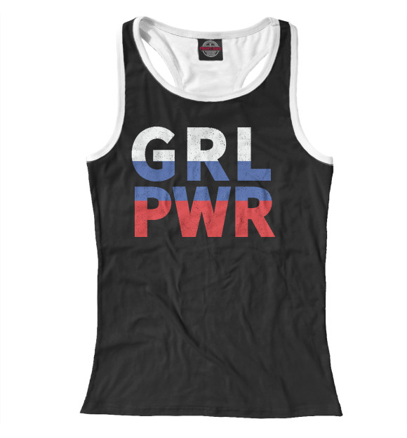 Женская майка-борцовка с изображением Girl Power цвета Белый