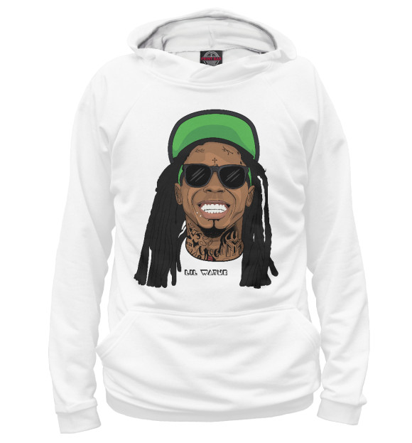 Женское худи с изображением Lil Wayne цвета Белый