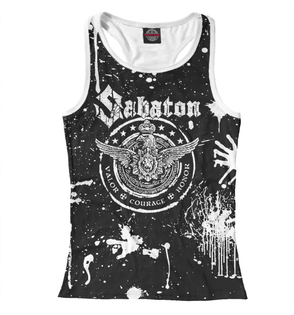 Женская майка-борцовка с изображением Sabaton цвета Белый