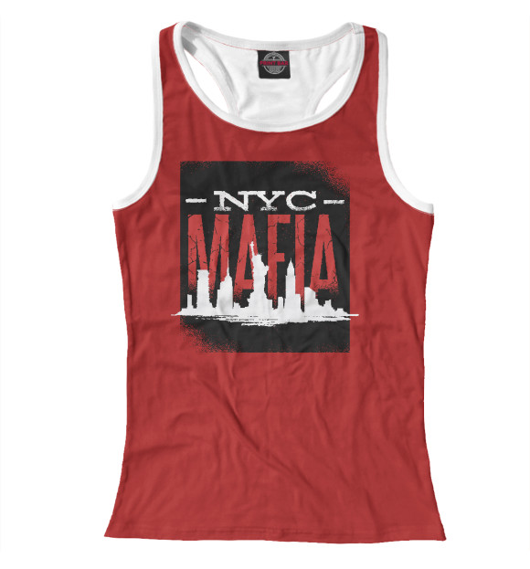 Женская майка-борцовка с изображением Нью Йоркская мафия цвета Белый