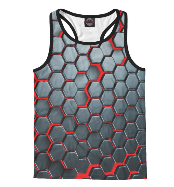 Мужская майка-борцовка с изображением Оранжевый питон | Нано броня цвета Белый