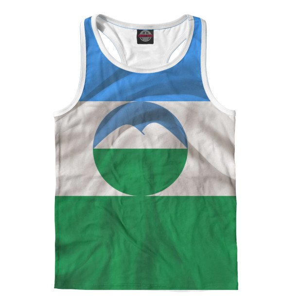 Мужская майка-борцовка с изображением Кабардино-Балкария цвета Белый